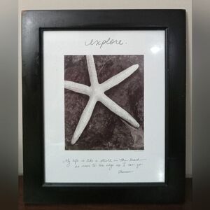 Framed Photo Of a Starfish With a Thoreau Quote